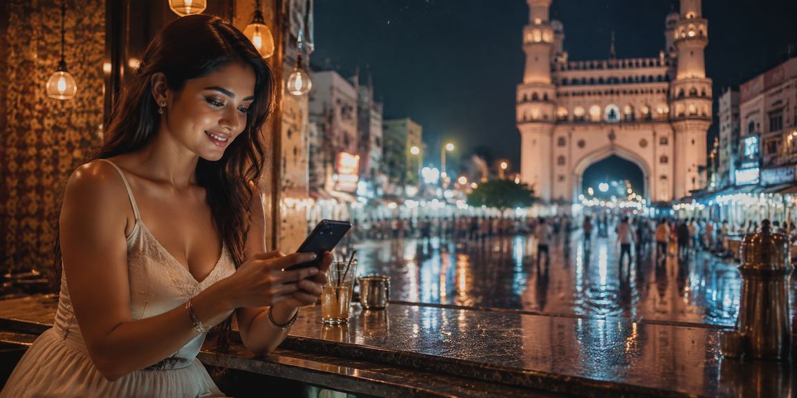 Night market scene at Hyderabad with Aviator game aspect